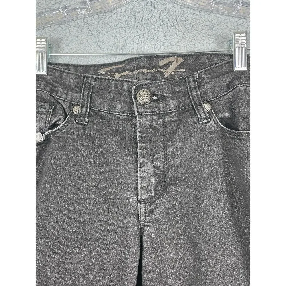 Seven 7 Jeans Stretchy Gems Pockets Size 10 Tapered Seven7 Black Rhinestone